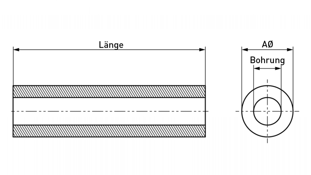technische Zeichnung Distanzhülse