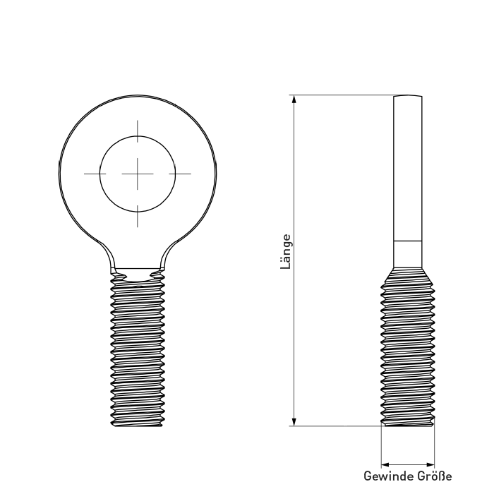 technische Zeichnung Ringschraube metrisch